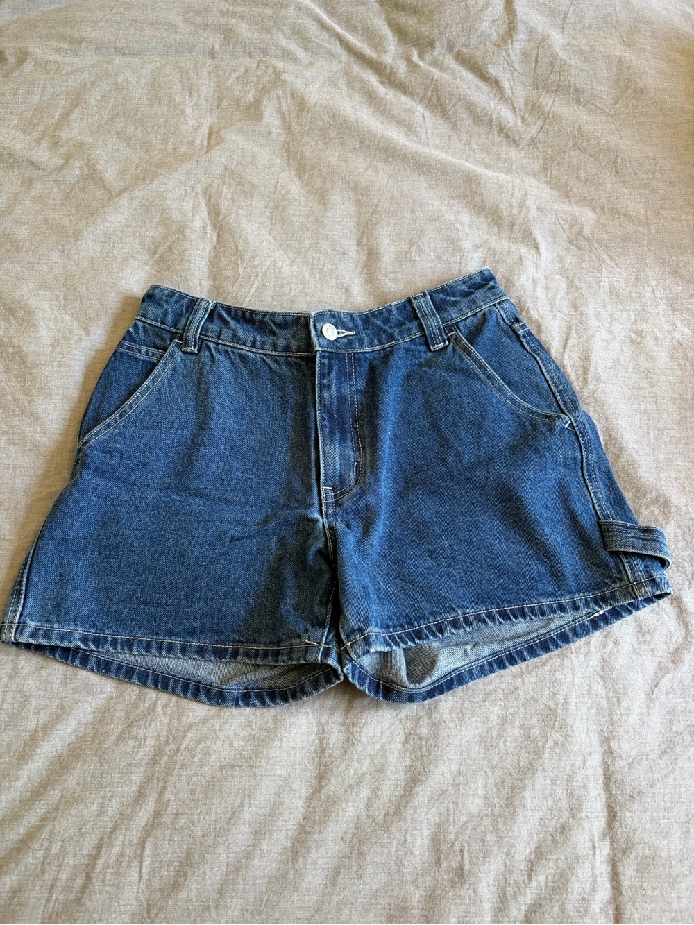Simons Indigo High-Rise Denim Shorts